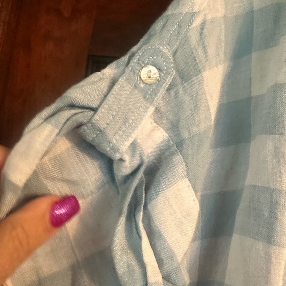 Blue and White Checkered Blouse - Picture 4 of 5
